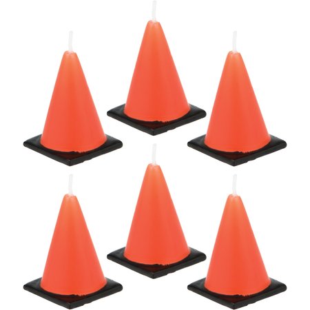 CREATIVE CONVERTING Construction Cone Candles, 1"x1.75", 72PK 105173